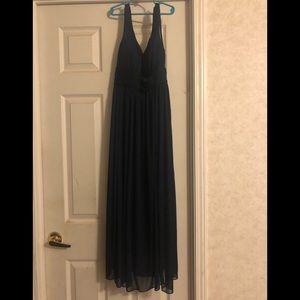Navy blue bridesmaid dress long